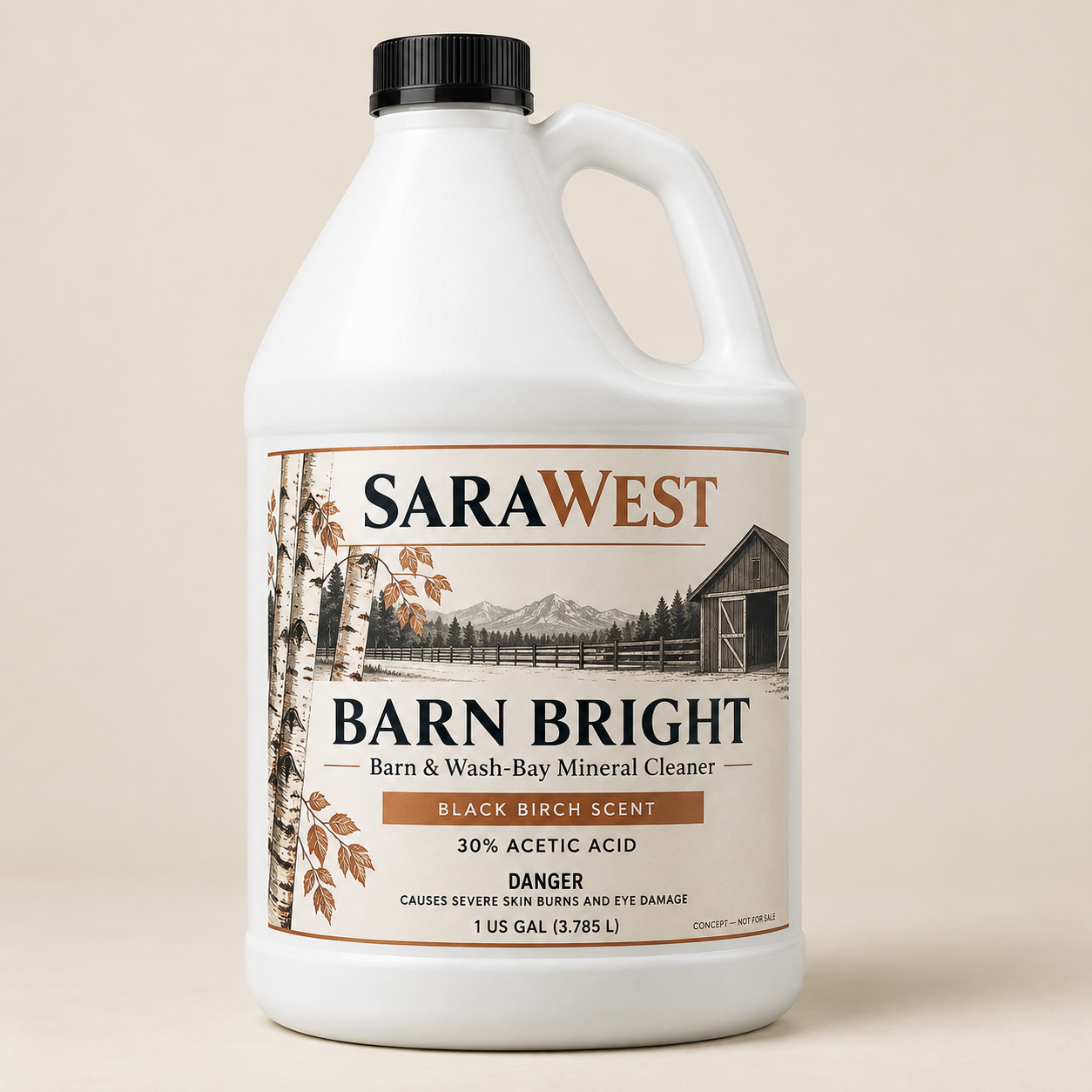 SaraWest Barn Bright one-gallon barn and wash-bay mineral cleaner
