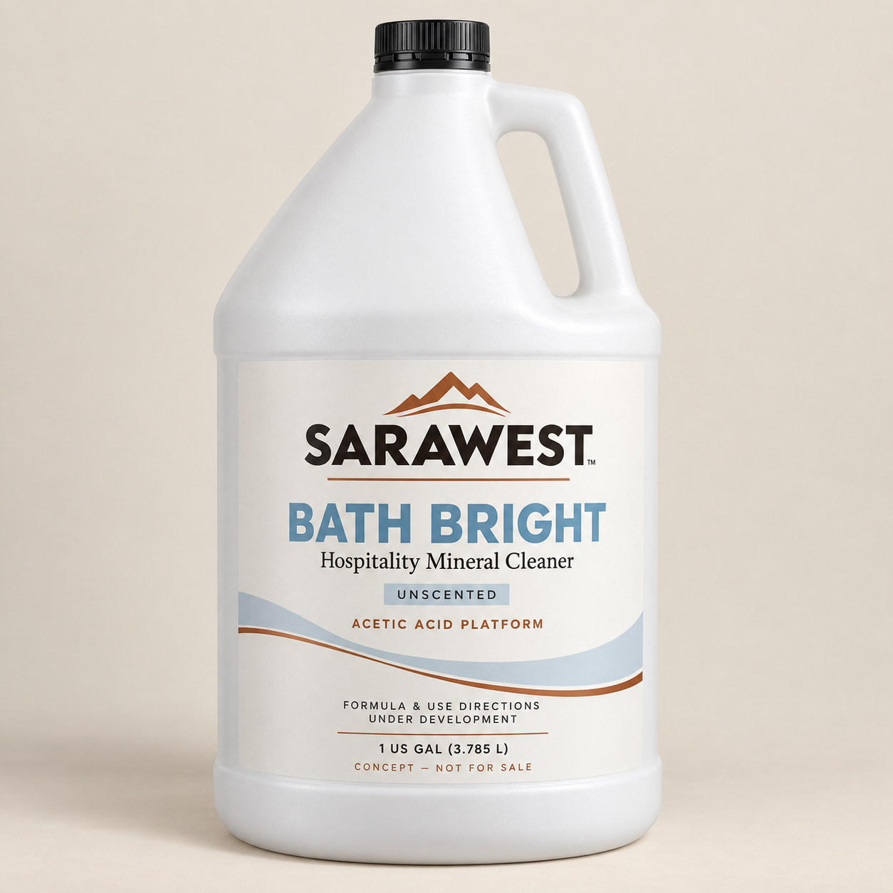 SaraWest Bath Bright one-gallon hospitality mineral cleaner